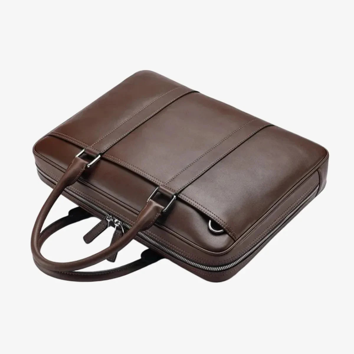 Porte-documents noir avec deux poignées et bandoulière