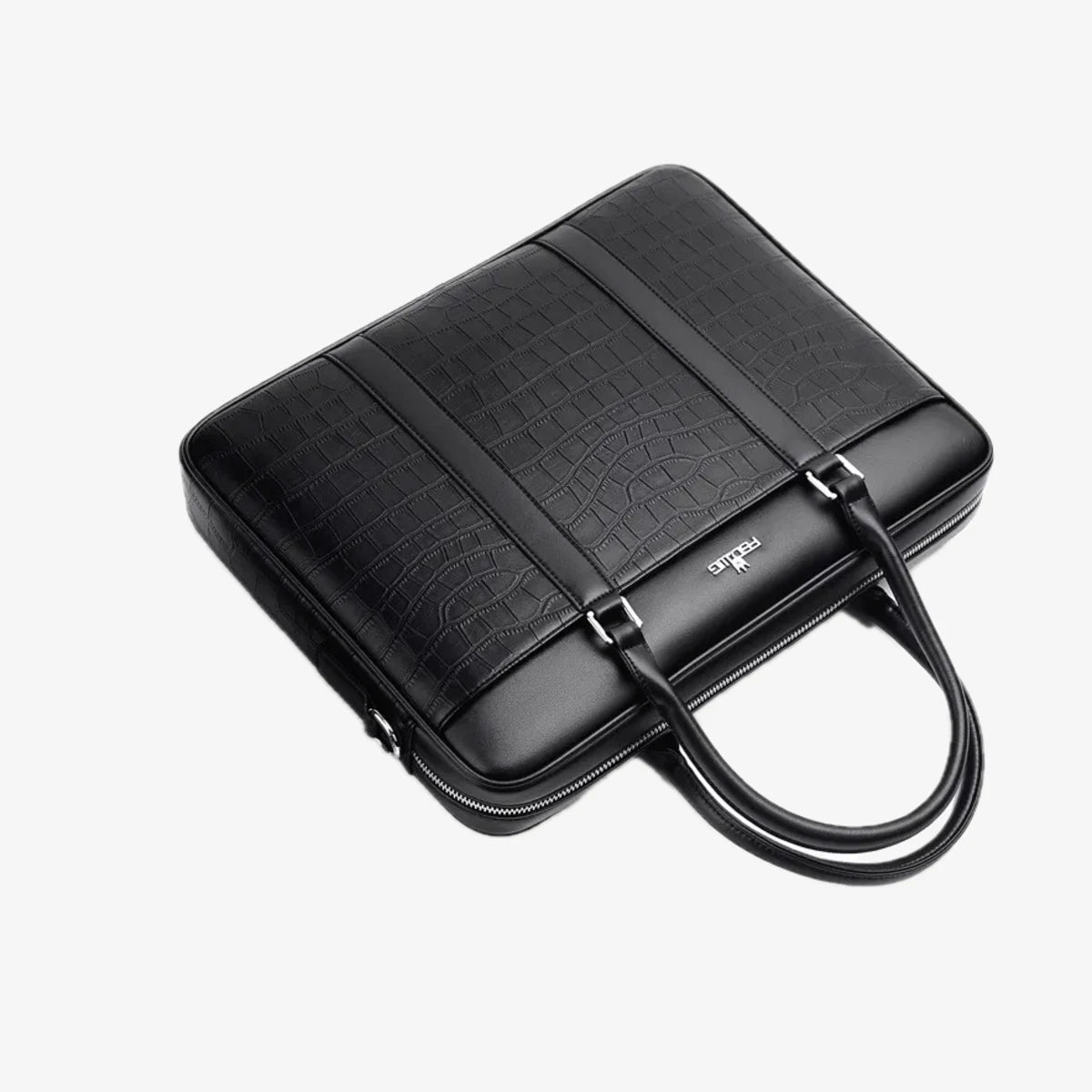 Sac en cuir synthétique avec motif crocodile vu de dessus