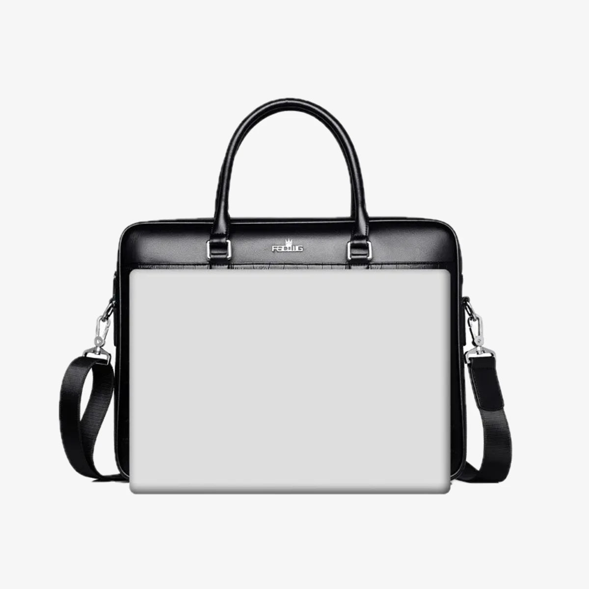 Sac noir avec ordinateur portable 13 pouces à l'intérieur